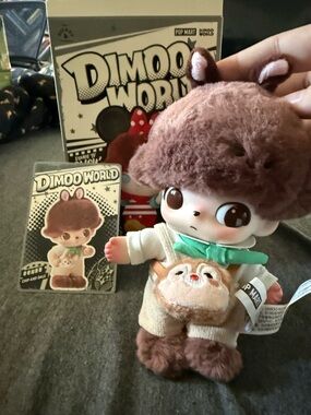 Pop Mart DIMOO World Chip & Dale Plush Doll w/ Card + Box